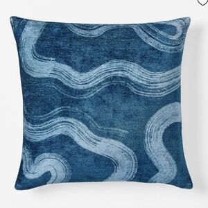 West Elm Velvet Stroke Indigo Pillow Cover